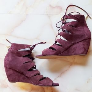 Sam Edelman Santina Gladiator Wine Suede W…